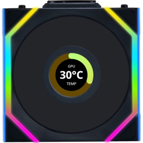 Кулер для корпуса Lian Li UNI Fan SL WIRELESS LCD 120-1, Black (G99.12SLLCD1W1B.00)