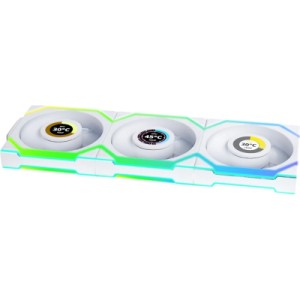 Кулер для корпуса Lian Li UNI Fan SL WIRELESS LCD 120-3, White (G99.12SLLCD1W3W.00)