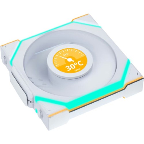 Кулер для корпуса Lian Li UNI Fan SL WIRELESS LCD 120-3, White (G99.12SLLCD1W3W.00)
