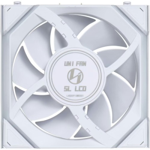 Кулер для корпуса Lian Li UNI Fan SL WIRELESS LCD 120-3, White (G99.12SLLCD1W3W.00)