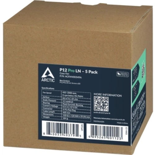 Кулер для корпуса Arctic P12 Pro LN, 5 шт. (ACFAN00349A)