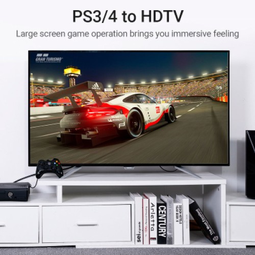 Кабель мультимедийный HDMI M to HDMI M 3.0m V2.0 4K60Hz 90° corner black Vention (AARBI)