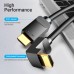 Кабель мультимедийный HDMI M to HDMI M 3.0m V2.0 4K60Hz 90° corner black Vention (AARBI)