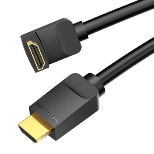 Кабель мультимедийный HDMI M to HDMI M 3.0m V2.0 4K60Hz 90° corner black Vention (AARBI)