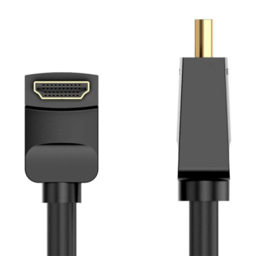 Кабель мультимедийный HDMI M to HDMI M 3.0m V2.0 4K60Hz 90° corner black Vention (AARBI)