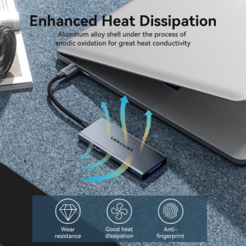 Концентратор Vention USB-C 6-in-1 3xUSB 3.0 + HDMI 4K30Hz + SD/TF 0.15m (TOOHB) Концентратор Vention USB-C 6-in-1 3xUSB 3.0 + HDMI 4K30Hz + SD/TF 0.15m (TOOHB)