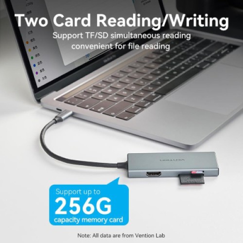 Концентратор Vention USB-C 6-in-1 3xUSB 3.0 + HDMI 4K30Hz + SD/TF 0.15m (TOOHB) Концентратор Vention USB-C 6-in-1 3xUSB 3.0 + HDMI 4K30Hz + SD/TF 0.15m (TOOHB)