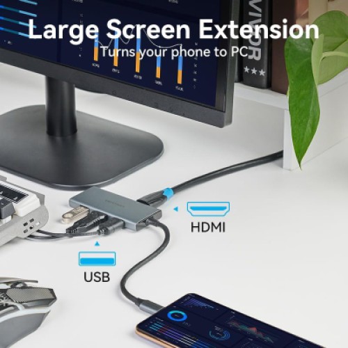 Концентратор Vention USB-C 6-in-1 3xUSB 3.0 + HDMI 4K30Hz + SD/TF 0.15m (TOOHB) Концентратор Vention USB-C 6-in-1 3xUSB 3.0 + HDMI 4K30Hz + SD/TF 0.15m (TOOHB)