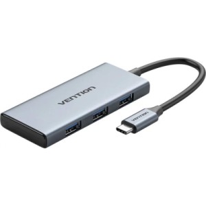 Концентратор Vention USB-C 6-in-1 3xUSB 3.0 + HDMI 4K30Hz + SD/TF 0.15m (TOOHB)