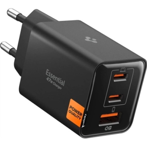 Зарядное устройство Spigen 2xUSB-C PD + 1xUSB 47W black (ACH09465)