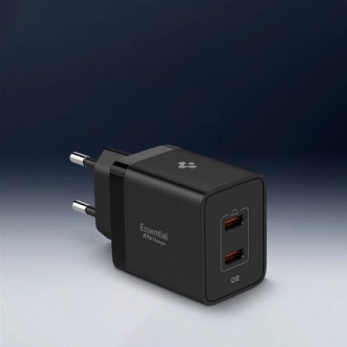 Зарядное устройство Spigen 2xUSB-C PD 47W black (ACH09457)