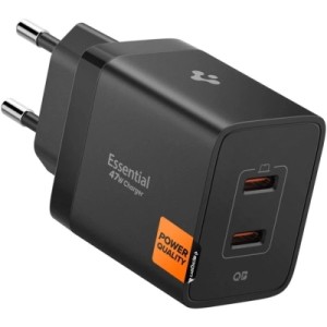 Зарядное устройство Spigen 2xUSB-C PD 47W black (ACH09457)