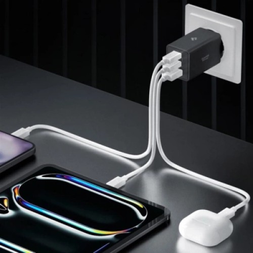 Зарядное устройство Spigen 2xUSB-C PD + 1xUSB 67W black (ACH09458)
