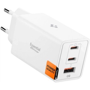 Зарядное устройство Spigen 2xUSB-C PD + 1xUSB 67W white (ACH08710)