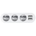 Зарядное устройство HOCO 2xUSB 10.5W + 3x car socket silver (6957531050896)