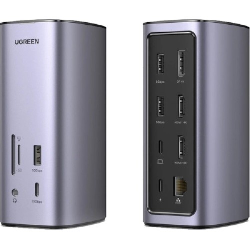 Порт-репликатор Ugreen USB-C Multifunctional Docking Station 12in1 USB HDMI DP RJ45 AUX SD TF (90325)