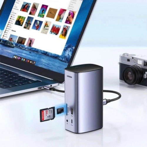 Порт-репликатор Ugreen USB-C Multifunctional Docking Station 12in1 USB HDMI DP RJ45 AUX SD TF (90325)