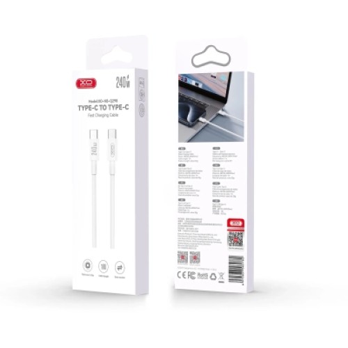 Дата кабель USB-C to USB-C 1.0m 240w White XO (NB-Q298-CC.white) Дата кабель USB-C to USB-C 1.0m 240w White XO (NB-Q298-CC.white)