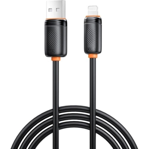 Дата кабель USB 2.0 AM to Lightning 2.0m 3A black XO (NB302-AI-2.black)
