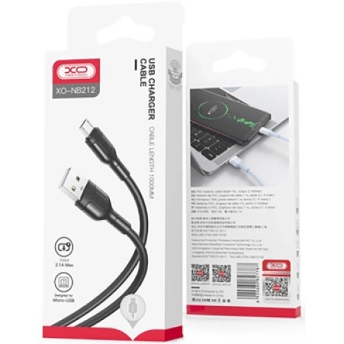 Дата кабель USB 2.0 AM to Micro 5P 1.0m 2A black XO (NB212-AM.black)