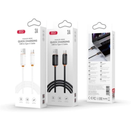 Дата кабель USB 2.0 AM to USB-C 1.0m 3A white XO (NB302-AC.white) Дата кабель USB 2.0 AM to USB-C 1.0m 3A white XO (NB302-AC.white)