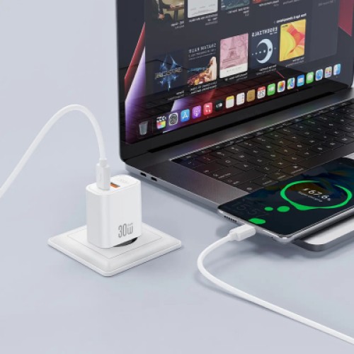 Зарядное устройство XO 1xUSB 22.5W + 1xUSB-C PD30W white (CE42.white)