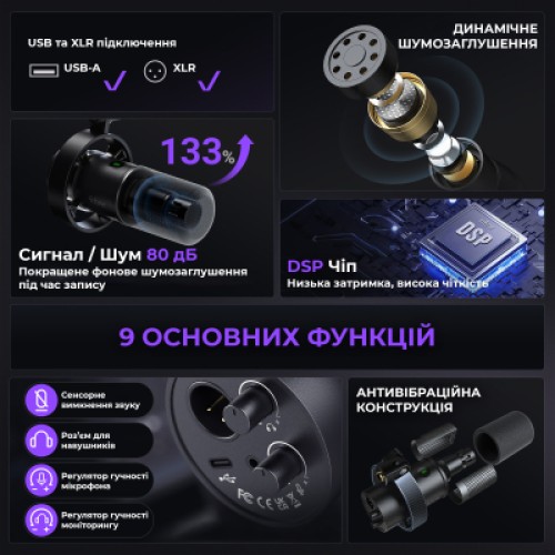 Микрофон Fifine K688CT USB/XLR Black (K688CT)