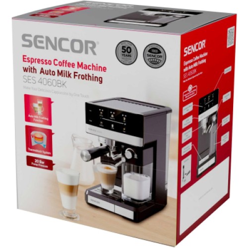 Рожковая кофеварка эспрессо Sencor SES4060BK