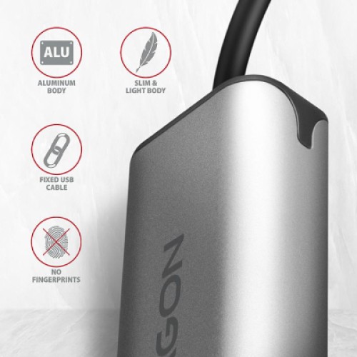 Переходник USB-C to RJ45 Ethernet 2500Mbps gray AXAGON (ADE-25RC)