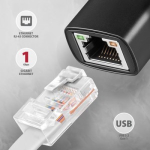 Переходник USB-C to RJ45 Ethernet 1000Mbps black AXAGON (ADE-ARC)