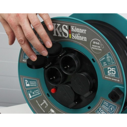 Сетевой удлинитель Konner&Sohnen на котушці 25 м, 4 розетки (KSCR-25M) (KSCR-25M)