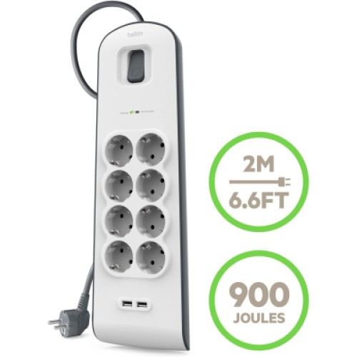 Сетевой фильтр питания Belkin BSV804VF2M-V2 Сетевой фильтр питания Belkin BSV804VF2M-V2
