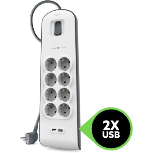 Сетевой фильтр питания Belkin BSV804VF2M-V2 Сетевой фильтр питания Belkin BSV804VF2M-V2