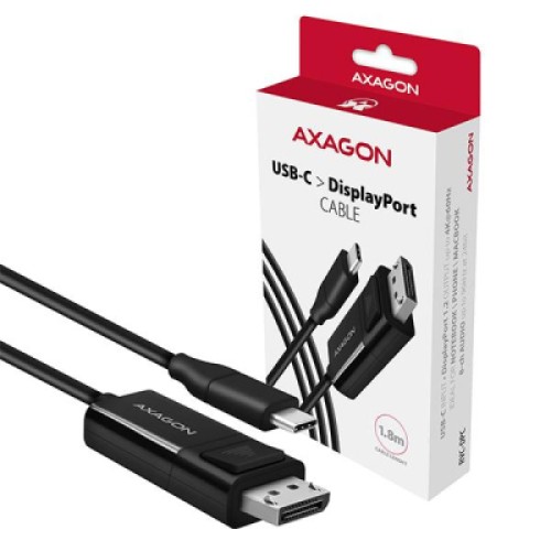 Кабель мультимедийный USB-C to DisplayPort M 1.8m 4K60Hz black AXAGON (RVC-DPC) Кабель мультимедийный USB-C to DisplayPort M 1.8m 4K60Hz black AXAGON (RVC-DPC)