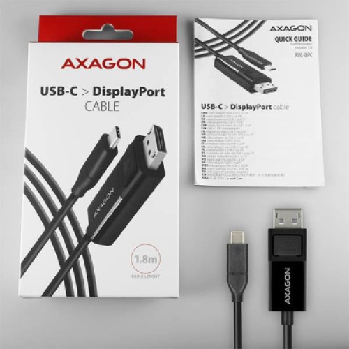 Кабель мультимедийный USB-C to DisplayPort M 1.8m 4K60Hz black AXAGON (RVC-DPC) Кабель мультимедийный USB-C to DisplayPort M 1.8m 4K60Hz black AXAGON (RVC-DPC)
