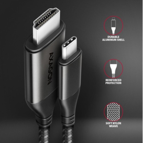 Кабель мультимедийный USB-C to HDMI M 1.8m black AXAGON (RVC-HI2MC)
