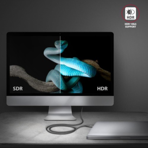 Кабель мультимедийный USB-C to HDMI M 1.8m black AXAGON (RVC-HI2MC)