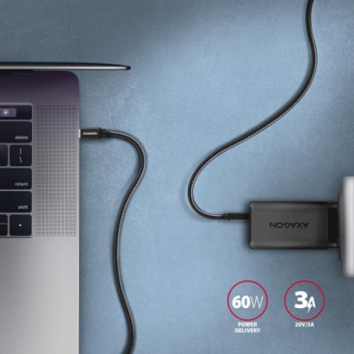 Дата кабель USB-C to USB-C 1.0m v3.2 Gen 1 PD 60W 3A black AXAGON (BUCM3-CM10AB) Дата кабель USB-C to USB-C 1.0m v3.2 Gen 1 PD 60W 3A black AXAGON (BUCM3-CM10AB)