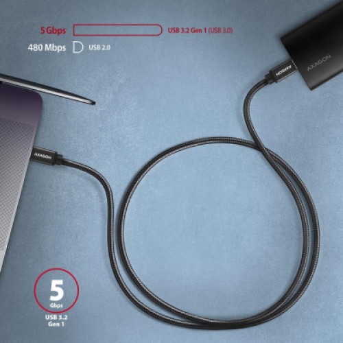 Дата кабель USB-C to USB-C 2.0m v3.2 Gen 1 PD 60W 3A black AXAGON (BUCM3-CM20AB) Дата кабель USB-C to USB-C 2.0m v3.2 Gen 1 PD 60W 3A black AXAGON (BUCM3-CM20AB)