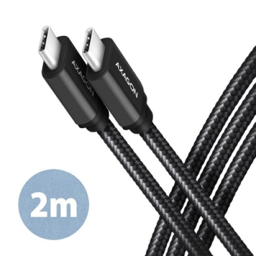 Дата кабель USB-C to USB-C 2.0m v3.2 Gen 1 PD 60W 3A black AXAGON (BUCM3-CM20AB) Дата кабель USB-C to USB-C 2.0m v3.2 Gen 1 PD 60W 3A black AXAGON (BUCM3-CM20AB)