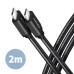 Дата кабель USB-C to USB-C 2.0m v3.2 Gen 1 PD 60W 3A black AXAGON (BUCM3-CM20AB) Дата кабель USB-C to USB-C 2.0m v3.2 Gen 1 PD 60W 3A black AXAGON (BUCM3-CM20AB)