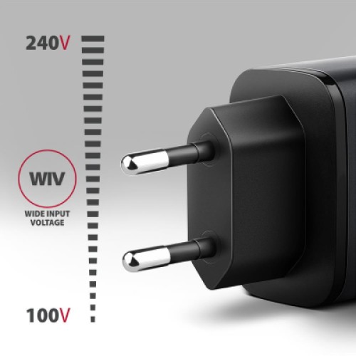 Зарядное устройство AXAGON 1xUSB-C PD67W + 1xUSB QC4+ PPS display gray (ACU-PQ67D)