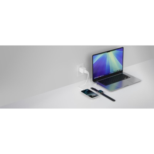 Зарядное устройство Belkin 2xUSB-C + 1xUSB PD70W PPS GaN white (WCH018HQWH)