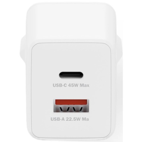 Зарядное устройство Digitus 1xUSB-C + 1xUSB PD45W GaN white (DA-10302) Зарядное устройство Digitus 1xUSB-C + 1xUSB PD45W GaN white (DA-10302)