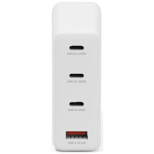 Зарядное устройство Digitus 3xUSB-C + 1xUSB PD140W GaN white (DA-10305)