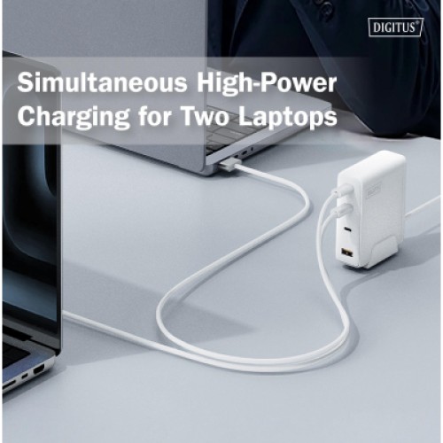 Зарядное устройство Digitus 3xUSB-C + 1xUSB PD140W GaN white (DA-10305)