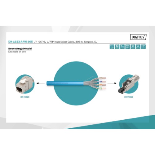 Кабель сетевой Digitus FTP 305м, cat.6A, AWG 23/1, CU, LSZH-1, blue (U-FTP) (DK-1625-A-VH-305)
