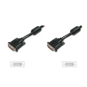 Кабель мультимедийный DVI M to DVI M 3.0m 24+1pin 2560x1600 30Hz black Digitus (AK-320101-030-S)