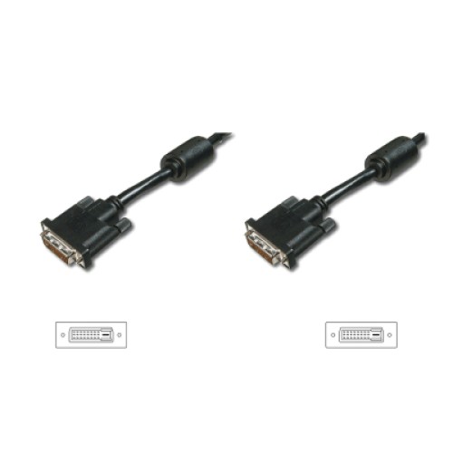 Кабель мультимедийный DVI M to DVI M 3.0m 24+1pin 2560x1600 30Hz black Digitus (AK-320101-030-S)