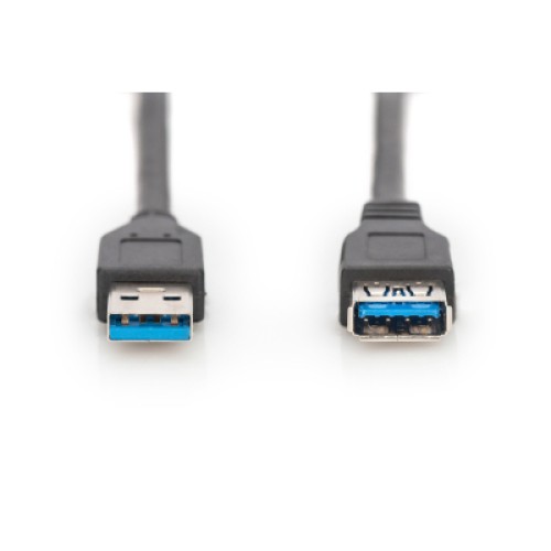 Дата кабель USB 3.0 AM/AF 3.0m black Digitus (AK-300203-030-S)